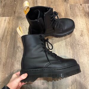Dr. Martens Jadon Mono Platform Black Lace-Up Boots